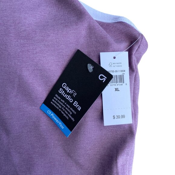 Gap Studio Long Line Sports Bra Pink / Purple Cross Back Straps Size XL NWT - Picture 8 of 8